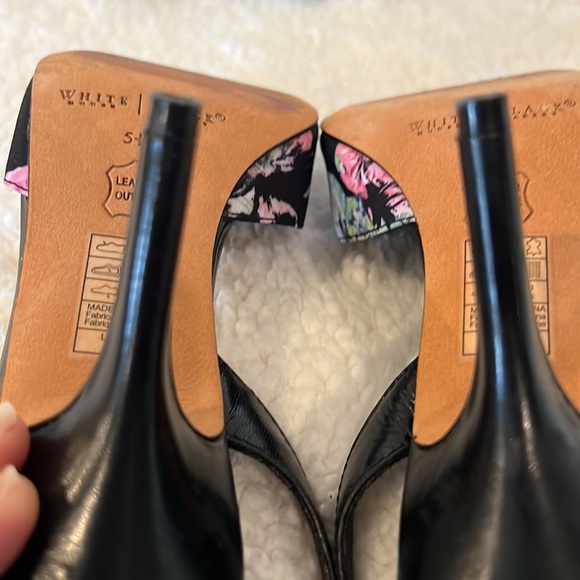 White House Black Market Women’s Size US 5 1/2 Leather Outsole Floral Slingback - Picture 11 of 11